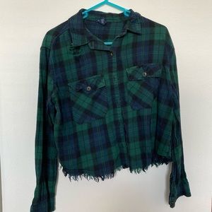 Forever 21 Tattered Flannel with Fringe